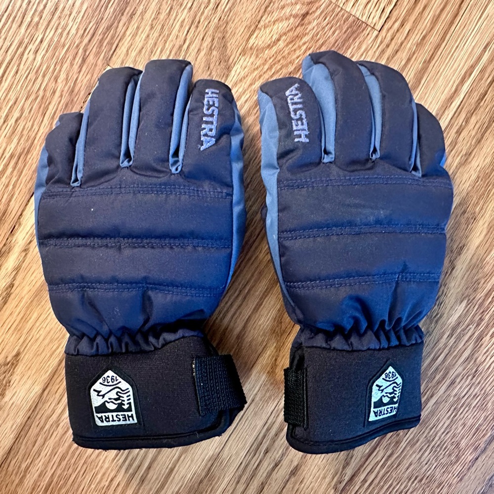 Hestra BOYS Navy and Gray Winter Gloves
